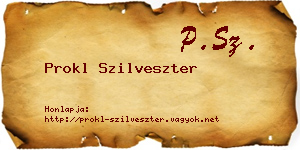 Prokl Szilveszter névjegykártya